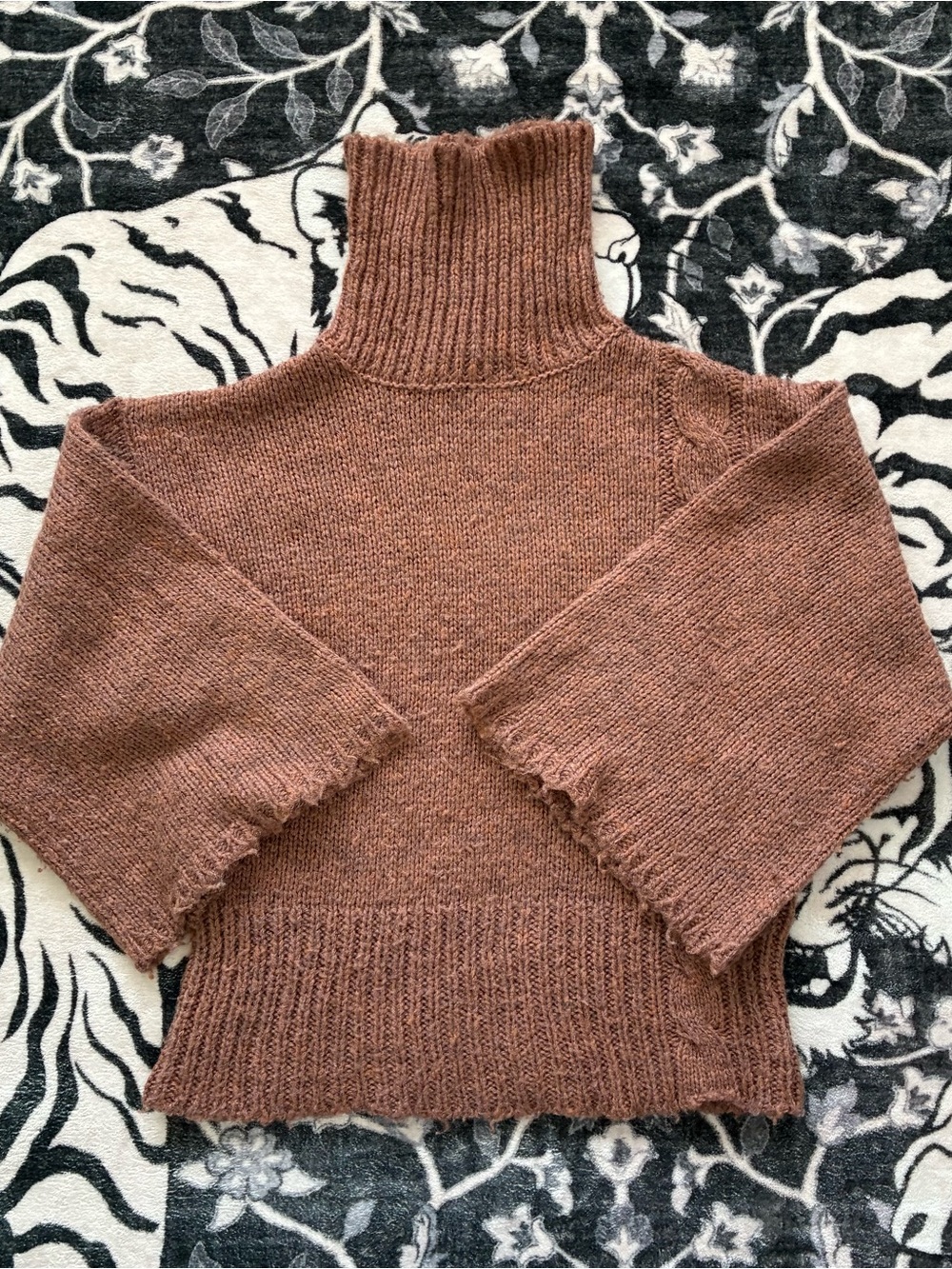 017 - VINTAGE 90s COUNTRY CRAFT WESTERN CROPPED SWEATER